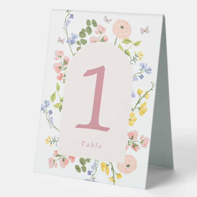 Romantic Floral Elegance Table Number (Front)