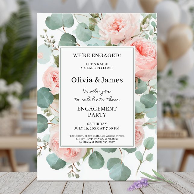 Romantic Floral Engagement Party Invitation (Creator Uploaded)
