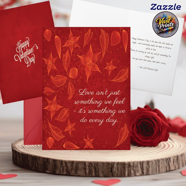 Romantic Floral Funny Husband Valentine's Day Card (Romantic Floral Funny Husband Valentine's Day Card)