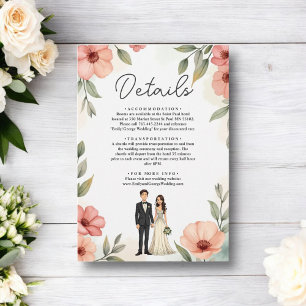 Romantic Floral Garden Bride And Groom Wedding Enclosure Card