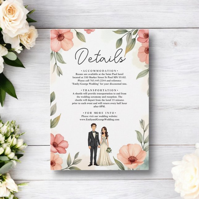 Romantic Floral Garden Bride And Groom Wedding Enclosure Card (Creator Uploaded)