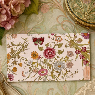 Romantic floral garden business card