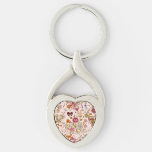 Romantic floral garden key ring