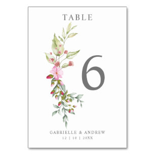 Romantic Floral Garland in Pink for Wedding Table Number