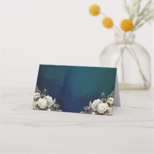 Romantic Floral Gold Wreath Wedding Place Card