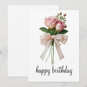 Romantic floral happy birthday card