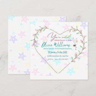Romantic Floral Heart Bridal Shower Invitation | E