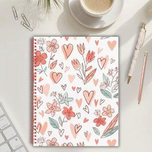 Romantic Floral Heart Notebook