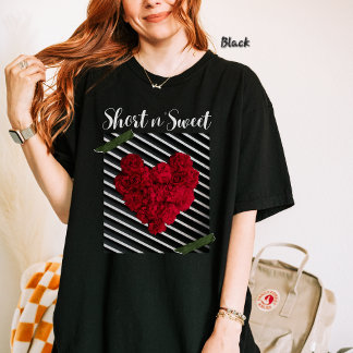 Romantic Floral Heart - Short n Sweet, Red Rose T-Shirt