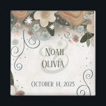 Romantic Floral Inspirivity Personalised Wedding Magnet<br><div class="desc">This elegant boho floral wedding magnet features whimsical arrangements of pretty hand-drawn flowers. The beautiful design includes flowers, botanicals and leaves for a natural look that is perfect for any wedding season. A fun save the date magnet or wedding favour. Find beautiful matching items in the Romantic Floral Inspirivity Collection...</div>