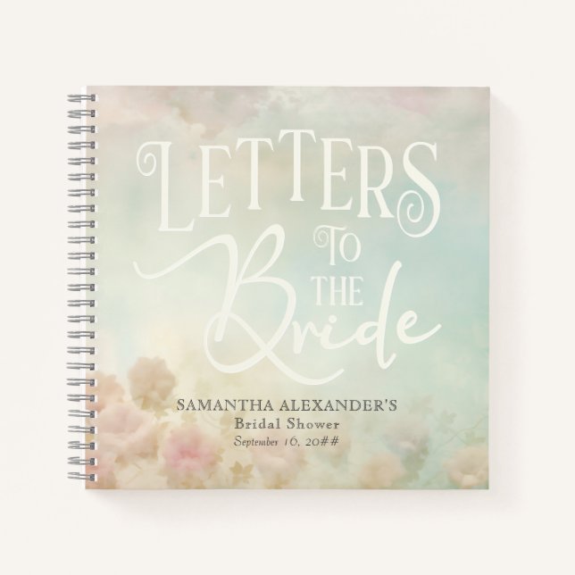 Romantic Floral Letters To The Bride Guestbook Notebook (Front)