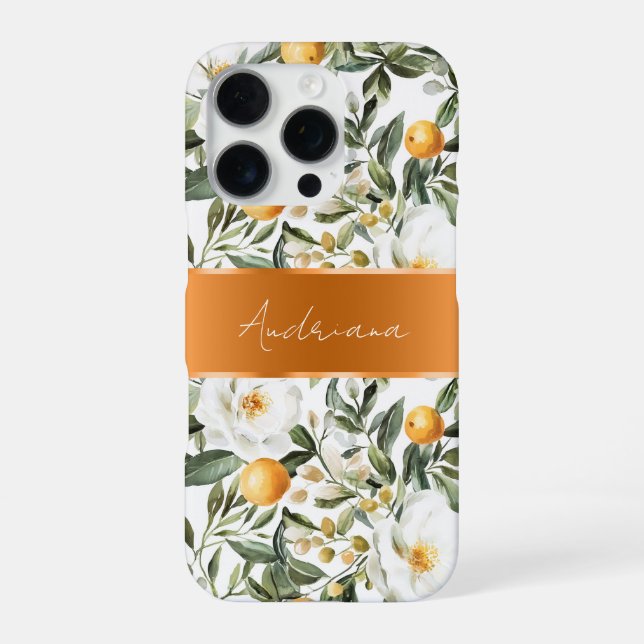 Romantic Floral Oranges Sicily Italian iPhone Case (Back)