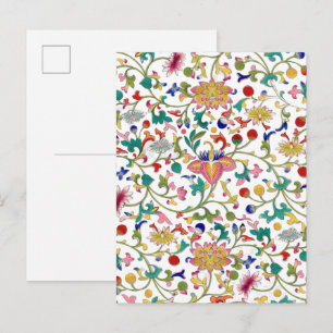 Romantic floral ornamental seamless pattern postcard