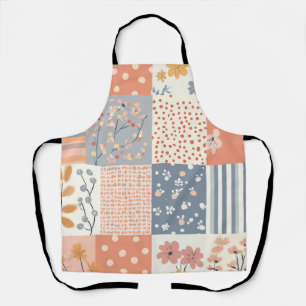 Romantic Floral Patchwork in Blush Pink and Ivory Apron