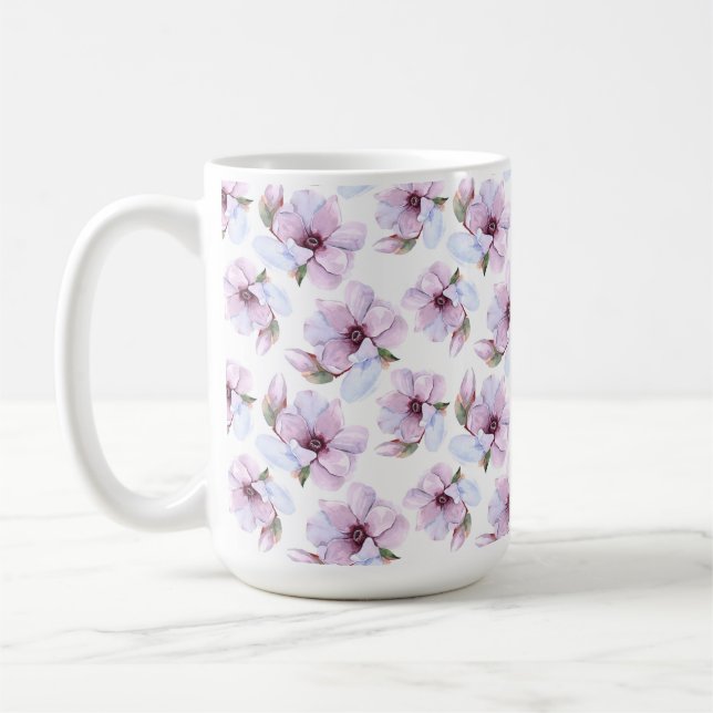 Romantic Floral Pattern Coffee Mug (Left)