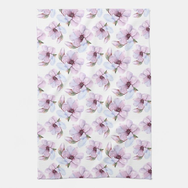 Romantic Floral Pattern Tea Towel (Vertical)