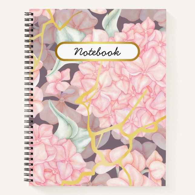 Romantic Floral Pink  Notebook (Front)