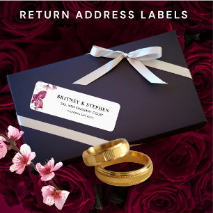  Romantic floral plum watercolor return address  Label
