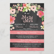 Romantic Floral Post Wedding Reception Only Invite