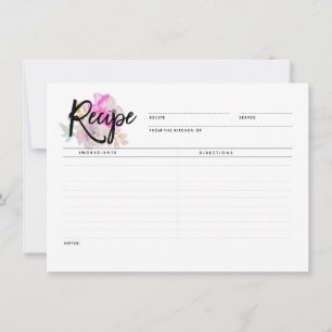 Romantic Floral   Recipe Cards