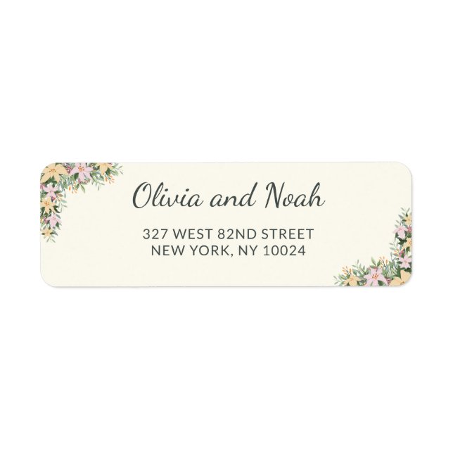 Romantic - floral return address label (Front)