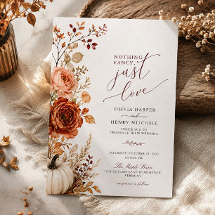 Romantic Floral Rustic Autumn Wedding Invitation