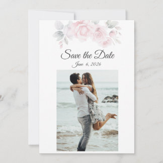 Romantic Floral Save the Date Card