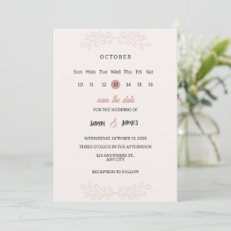 Romantic Floral Save the Date Wedding Invitation
