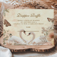 Romantic Floral Swan Diapper Raffle