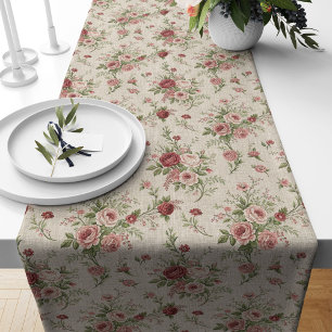 Romantic Floral Table Runner Shabby Chic Look
