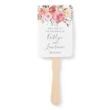 Romantic Floral Watercolor Flowers Wedding Program