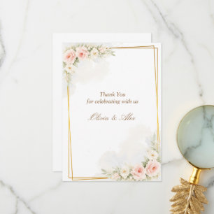 Romantic Floral Wedding Details Card Dusty Blush