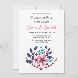 Romantic Floral Wedding Engagement Card