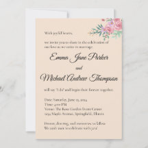 Romantic Floral Wedding Invitation