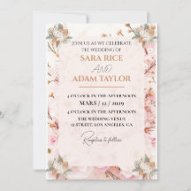 Romantic Floral Wedding Invitation – Elegant Paste