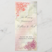 Romantic floral Wedding Program Template