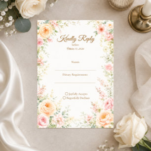 Romantic Floral Wedding RSVP Card