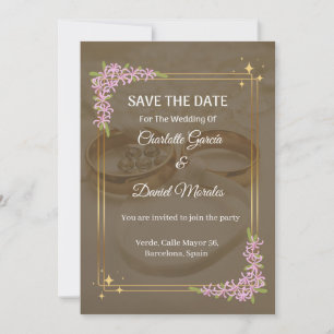 Romantic Floral Wedding Save the Date Invitation