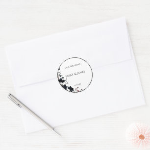 Romantic Floral Wedding Soft Elegant Classic Round Sticker