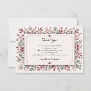 Romantic Floral Wedding Suite Wedding Thank You Card