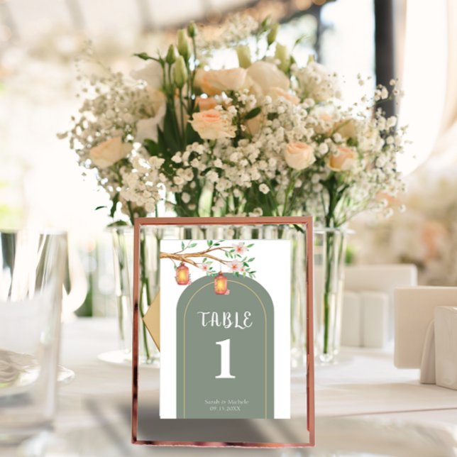 Romantic Floral Wedding Table Number  (Creator Uploaded)