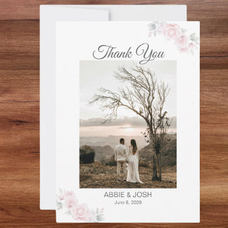 Romantic Floral Wedding Thank You Card