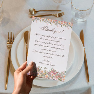 Romantic Floral Wedding Thank You Card