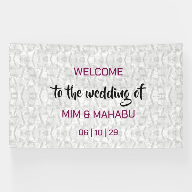Romantic Floral Wedding Welcome Banner  (Horizontal)