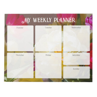 Romantic Floral Weekly Planner Notepad