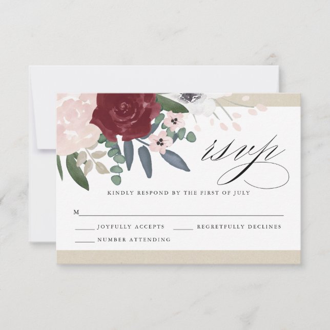 Romantic Florals RSVP Card (Front)
