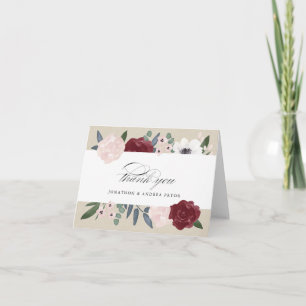Romantic Florals Thank You Card