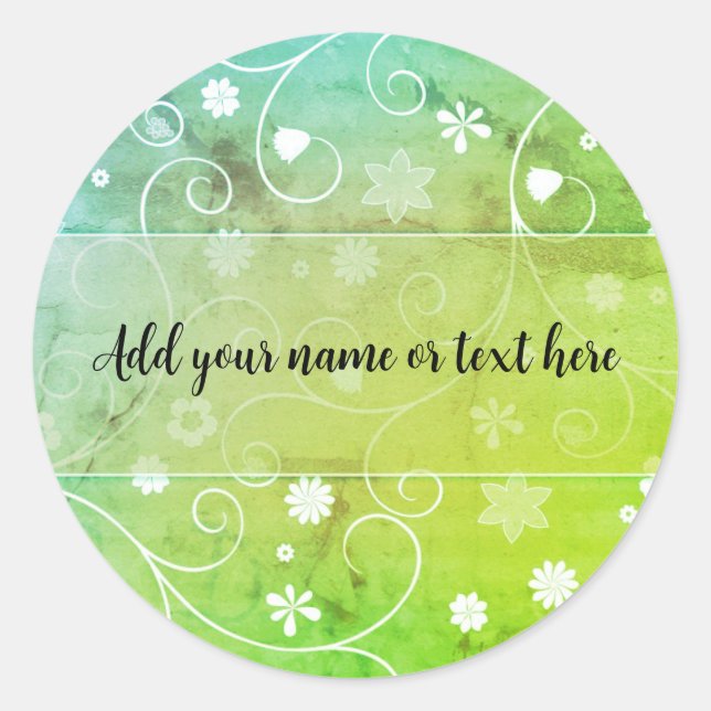 Romantic flourishes classic round sticker (Front)