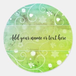 Romantic flourishes classic round sticker