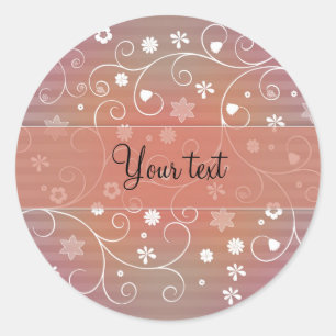 Romantic flourishes classic round sticker